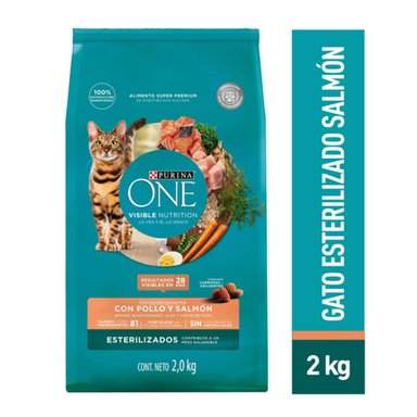 ALIMENTO DE GATO PURINA ONE ESTERILIZADO SALMON 2KG - 1
