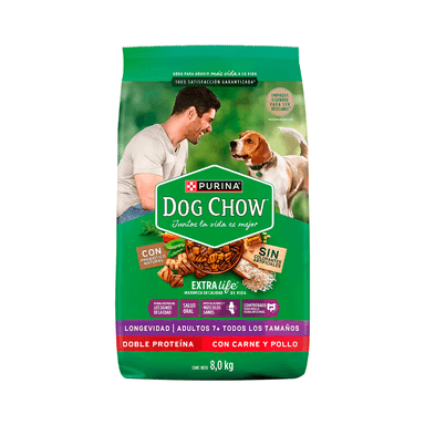 ALIMENTO DE PERRO DOG CHOW ADULTO MAYORES +7  8KG - 1