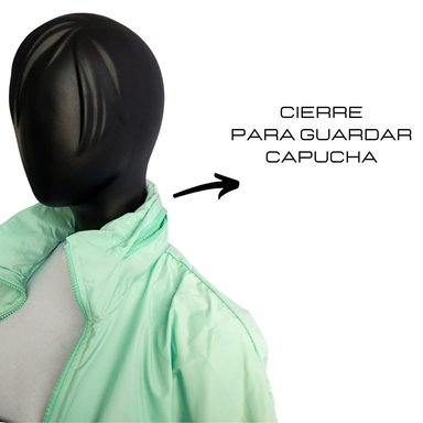 CASACA RUNNING MUJER NISA VERDE AGUA CORTAVIENTO CROP - 2