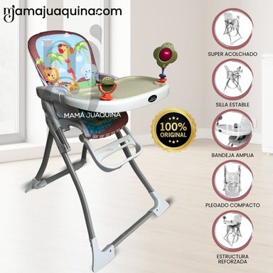 SILLA COMER BABY LOVE JUNGLE CAFÉ PLEGABLE