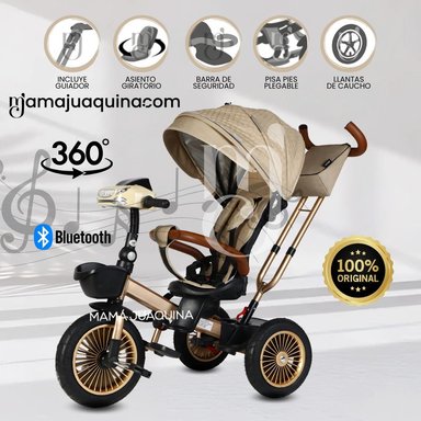 TRICICLO VOYAGE GUIADOR 3 EN 1 NEW COLLECTION USB GOLDEN III BEIGE