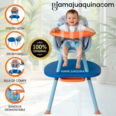 SILLA COMER BABY KITS NEW BISTRO AZUL CARPETA 3 EN 1