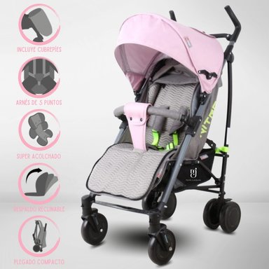 COCHE BASTÓN BABYGO NITRO SMART DEPORTIVO ROSADO BEBÉ