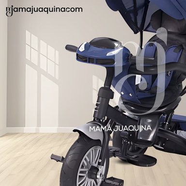 TRICICLO EBABY ZOE AZUL GUIADOR 3 EN 1 - 2