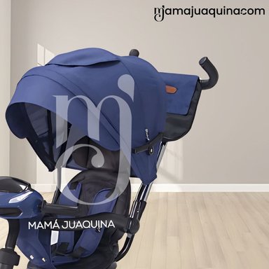 TRICICLO EBABY ZOE AZUL GUIADOR 3 EN 1 - 3