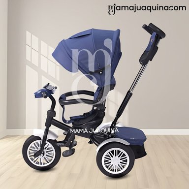 TRICICLO EBABY ZOE AZUL GUIADOR 3 EN 1 - 4
