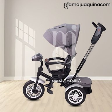 TRICICLO EBABY ZOE GRIS GUIADOR 3 EN 1 - 2