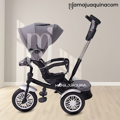 TRICICLO EBABY ZOE GRIS GUIADOR 3 EN 1 - 3