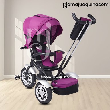 TRICICLO EBABY ZOE ROSADO GUIADOR 3 EN 1 - 2