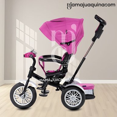 TRICICLO EBABY ZOE ROSADO GUIADOR 3 EN 1 - 3