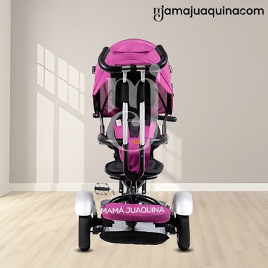 TRICICLO EBABY ZOE ROSADO GUIADOR 3 EN 1 - 4