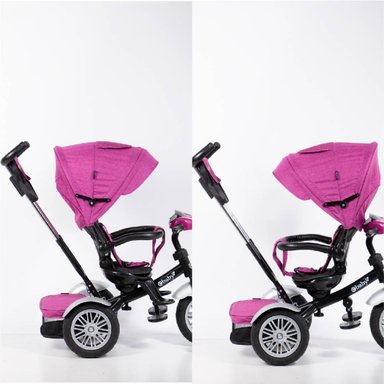TRICICLO EBABY ZOE ROSADO GUIADOR 3 EN 1 - 5