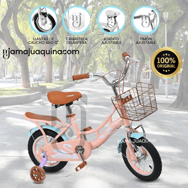 BICICLETA PARA NIÑA ARO 12 «PRIX DELUXE» CELESTE