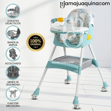 SILLA DE COMER DIDÁCTICA «LULU» CELESTE TURQUESA