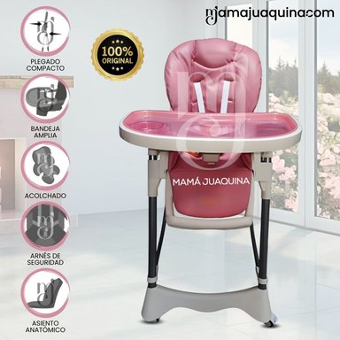 SILLA COMER BABY TUMMY TRONE ROSADO BEBÉ GRADUABLE