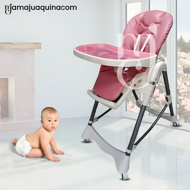 SILLA COMER BABY TUMMY TRONE ROSADO BEBÉ GRADUABLE - 3