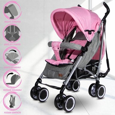 COCHE BASTÓN DEPORTIVO BABY ULTRA PLUS ROSADO EDICIÓN LIMITADA