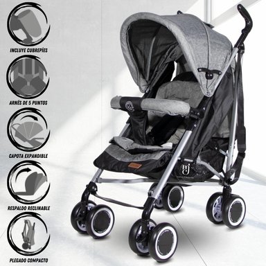 COCHE BASTÓN DEPORTIVO BABY ULTRA PLUS GRIS EDICIÓN LIMITADA
