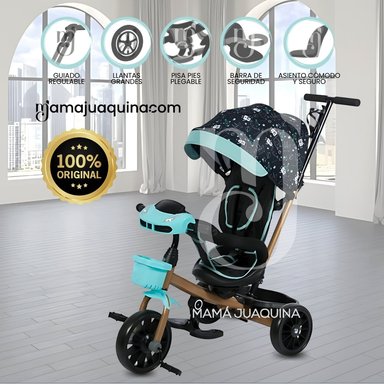 TRICICLO GUIADOR CON BLUETOOTH PARA NIÑOS «NEW ROY» MENTA