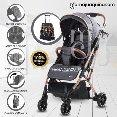 COCHE PASEO EBABY SUNNY GOLD MALETA GRIS OSCURO