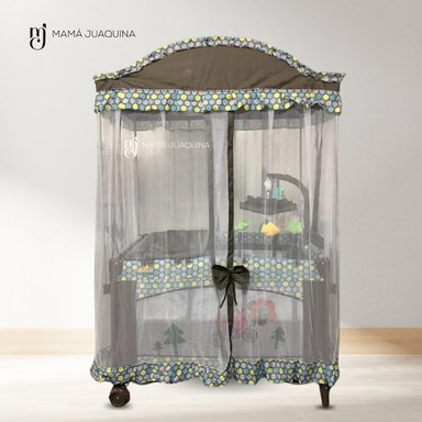 CUNA CORRAL KINGDOM MAJESTIC ARABIC ALUMINIO CAFÉ CLARO 2 EN 1 - 2