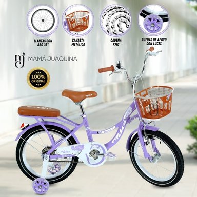 BICICLETA PARA NIÑA ARO 16 «LADY» MORADO