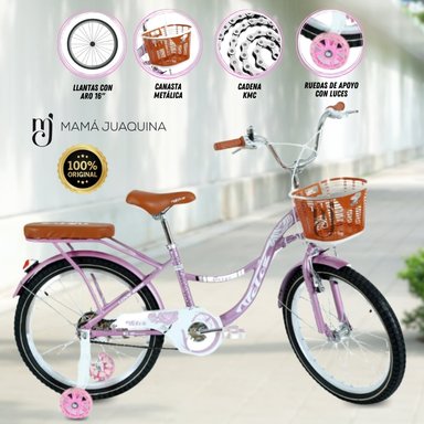 BICICLETA PARA NIÑA ARO 16 «LADY» ROSADO