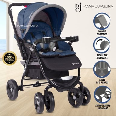 COCHE CUNA EBABY AMBANI AZUL LUJO EDICIÓN LIMITADA