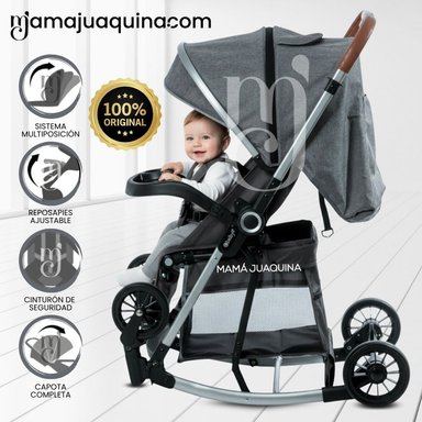 COCHE MECEDORA EBABY EXUTOIRE GRIS LUJO EDICIÓN LIMITADA