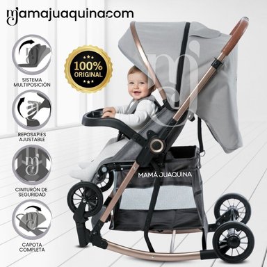 COCHE MECEDORA EBABY EXUTOIRE GRIS CLARO LUJO EDICIÓN LIMITADA