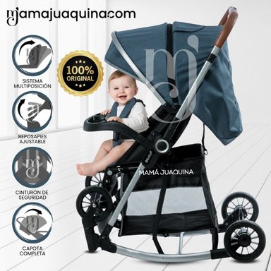 COCHE MECEDORA EBABY EXUTOIRE AZUL LUJO EDICIÓN LIMITADA