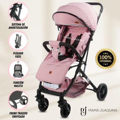 COCHE TRAVEL SYSTEM EBABY BAMBOO ROSADO MALETA EDICIÓN LIMITADA