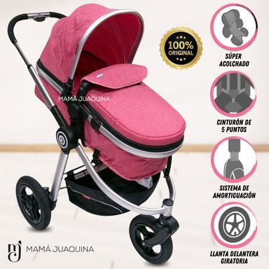COCHE CUNA EBABY SUZETTE ROSADO MOISÉS LUJO EDICIÓN LIMITADA