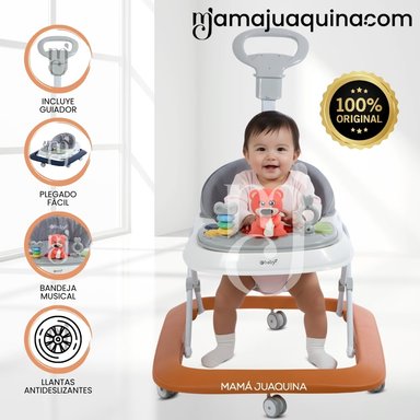 ANDADOR EBABY CON BANDEJA MUSICAL FALL GUYS NARANJA