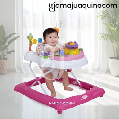 ANDADOR EBABY VIZANI CON BANDEJA INTERACTIVA ROSADO - 3