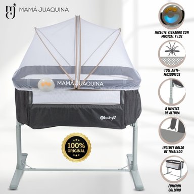 CUNA EBABY MOZZI ALUMINIO BEIGE MUSICAL LUJO EDICIÓN LIMITADA