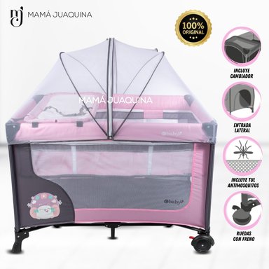 CUNA CORRAL EBABY LUUBORN ALUMINIO ROSADO LUJO EDICIÓN LIMITADA
