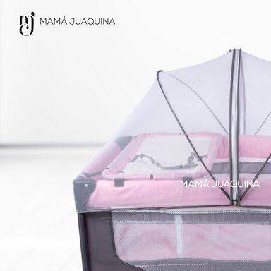 CUNA CORRAL EBABY LUUBORN ALUMINIO ROSADO LUJO EDICIÓN LIMITADA - 2