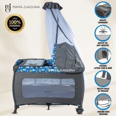 CUNA CORRAL EBABY KENDALL AZUL LUJO EDICIÓN LIMITADA