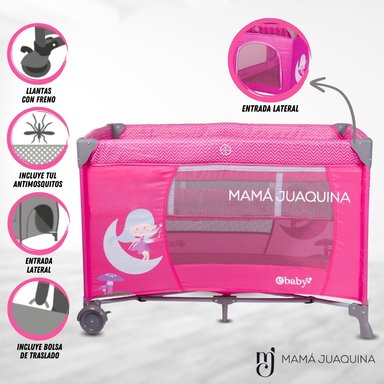 CUNA CORRAL EBABY LETICIA ALUMINIO ROSADO LUJO EDICIÓN LIMITADA