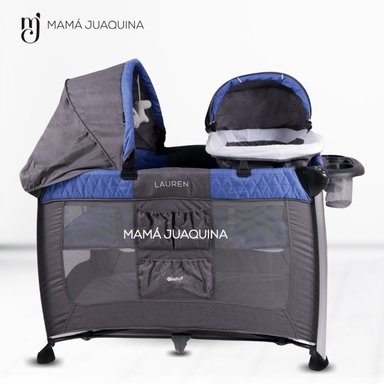 CUNA CORRAL EBABY MALASIA ALUMINIO AZUL LUJO EDICIÓN LIMITADA - 2