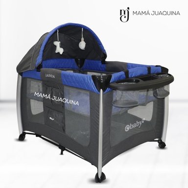 CUNA CORRAL EBABY MALASIA ALUMINIO AZUL LUJO EDICIÓN LIMITADA - 4