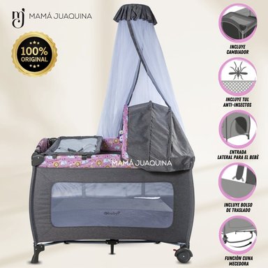 CUNA CORRAL EBABY KENDALL ROSADO LUJO EDICIÓN LIMITADA