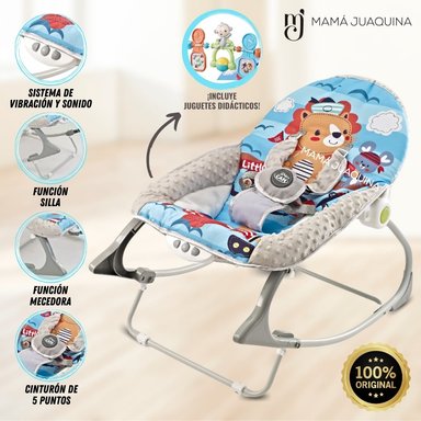 SILLA MECEDORA BABY CAM NARAN CON JUGUETES DIDÁCTICOS CELESTE