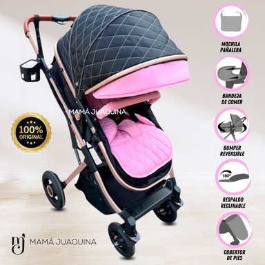 COCHE MOISÉS DE LUJO «BORGNINE» EDICIÓN LIMITADA ROSADO