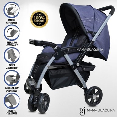 COCHE CUNA BABY KENDRIC AZUL LUJO EDICICÓN LIMITADA