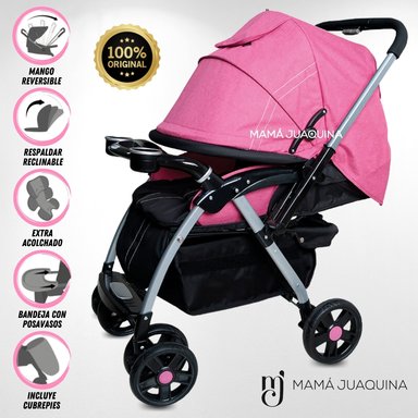 COCHE CUNA BABY KENDRIC ROSADO LUJO EDICICÓN LIMITADA