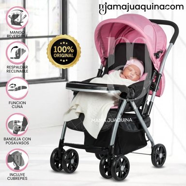 COCHE CUNA BABY VINCENT ROSADO LUJO EDICICÓN LIMITADA