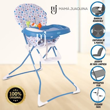 SILLA COMER BABY SICKY AZUL CON BANDEJA REMOVIBLE