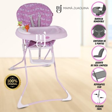 SILLA COMER BABY SICKY ROSADO CON BANDEJA REMOVIBLE
